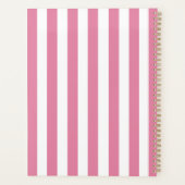  Monogram Roze & Witte Strepen Gestreept Planner (Achterkant)