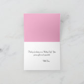 Monogram Roze Zandstrand Rode Hart Dank Je Bedankkaart (Binnen)