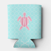 Monogram roze Zeeen schildpad + blauw kwartet Blikjeskoeler (Achterkant)