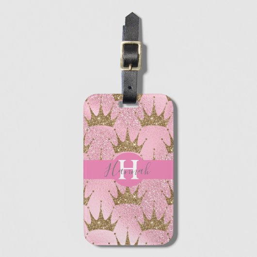 Monogram/Roze zeemeermin Bagagelabel (Voorkant (verticaal))