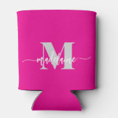 Monogram Roze Zilver Wit Personal Blikjeskoeler (Achterkant)