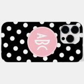 Monogram roze zwart en witte poka Dot Case-Mate iPhone Case (Achterkant (horizontaal))