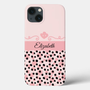 Monogram roze zwart luipaard cheeta print trendy Case-Mate iPhone case