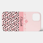 Monogram roze zwart luipaard cheeta print trendy Case-Mate iPhone case (Achterkant (horizontaal))