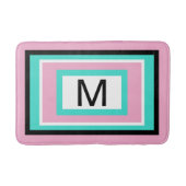 Monogram Roze Zwart Turquoise Geometrisch Badmat (Voorkant)