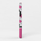 Monogram roze zwart Voetbal Patroon Case-Mate iPhone Case (Achterkant/rechts)