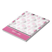 Monogram roze zwart Voetbal Patroon Notitieblok (Linkerzijde)