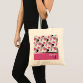Monogram roze zwart Voetbal Patroon Tote Bag (Voorkant (product))