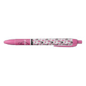Monogram roze zwart Voetbal Patroon Zwarte Inkt Pen (Bodem)