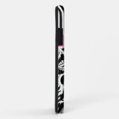 Monogram roze zwart White Striped Damask iPhone 5 Case-Mate iPhone Case (Achterkant/rechts)