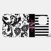 Monogram roze zwart wit gestreept Damask iPad Air Case-Mate iPhone Case (Achterkant (horizontaal))