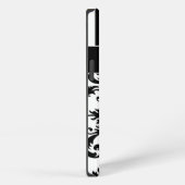 Monogram roze zwart wit gestreept damast iPad Air iPhone Hoesje (Rechterkant)
