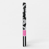 Monogram roze, zwart, wit, gestreept Hoesje (Achterkant/links)