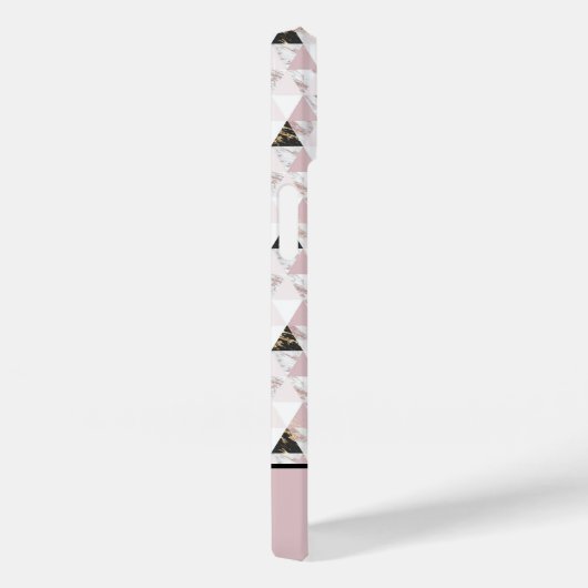 Monogram roze zwart-wit marmer Case-Mate iPhone case (Achterkant / Rechts)