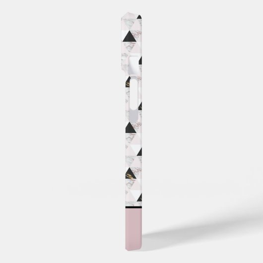 Monogram roze zwart-wit marmer Case-Mate iPhone case (Achterkant / Links)