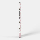 Monogram roze zwart-wit marmer samsung galaxy hoesje (Rechterkant)