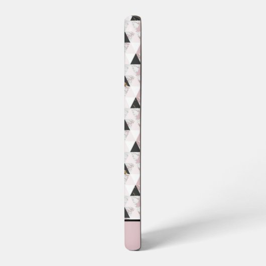 Monogram roze zwart-wit marmer samsung galaxy hoesje (Linkerkant)