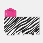 Monogram Roze & Zwart Zebra Print Favor Box Bedankdoosjes (Uitgevouwen)