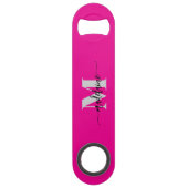 Monogram Roze Zwart Zilver Personal Speed Flessenopener (Voorkant)