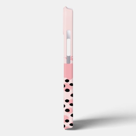 Monogram roze zwarte luipaard Cheetah Print Trendy Case-Mate iPhone Case (Achterkant / Links)