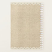 Monogram Rozen Floral Wreath Linen Planner (Achterkant)