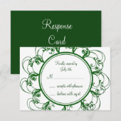 Monogram RSVP (groen) Kaartje (Voorkant / Achterkant)