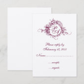 Monogram RSVP Kaartje (Voorkant / Achterkant)