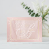 Monogram RSVP personaliseren Kaartje (Staand voorkant)