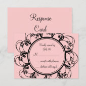 Monogram RSVP (roze) (Voorkant / Achterkant)