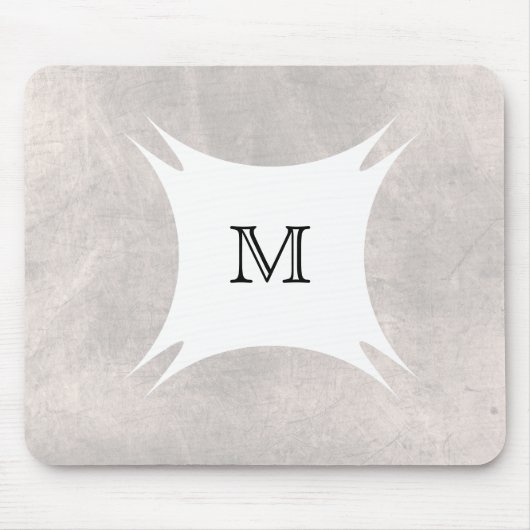 Monogram Rug personaliseer Schone Wit Muismat (Voorkant)
