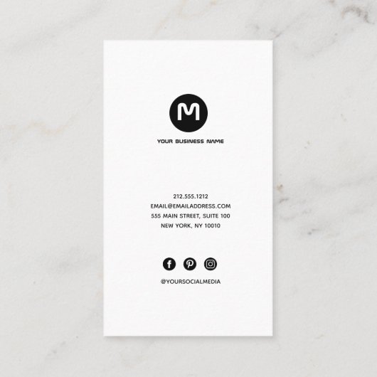 Monogram ruimtekleuren visitekaartje (Achterkant)