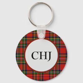Monogram ruit sleutelhanger