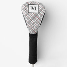 Monogram ruitpatroon rood zilver grijs cadeau voor