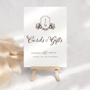 monogram rustende Kaarten & cadeaubord Poster