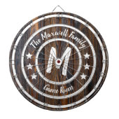 Monogram Rustic Barn Wood Dartbord (Voorkant)