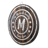 Monogram Rustic Barn Wood Dartbord (Voorkant Rechts)