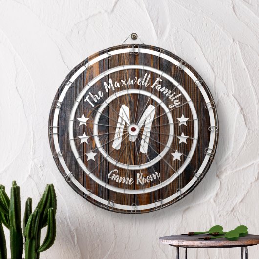 Monogram Rustic Barn Wood Dartbord