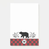Monogram Rustic Beer Buffalo Plaid Post-it® Notes (Voorkant)