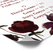 Monogram Rustic Bloom Blush Burgundy Herfst Kleur Poster (Hoek)