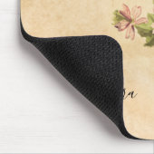 Monogram Rustic Bouquet Red Poppies beige Muismat (Hoek)