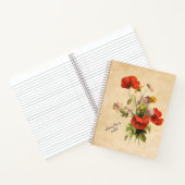 Monogram  Rustic Bouquet Red Poppies beige Notitieboek (Binnen)