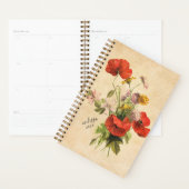 Monogram Rustic Bouquet Red Poppies beige Planner (Display)