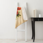 Monogram  Rustic Bouquet Red Poppies beige Sherpa Deken (In situ)