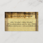 Monogram Rustic Burlap Wood Kijk Visitekaartje (Achterkant)