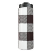 Monogram Rustic Chic Plaid Brown Thermosbeker (Voorkant)