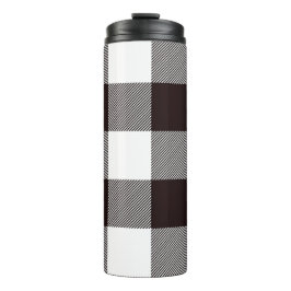 Monogram Rustic Chic Plaid Brown Thermosbeker