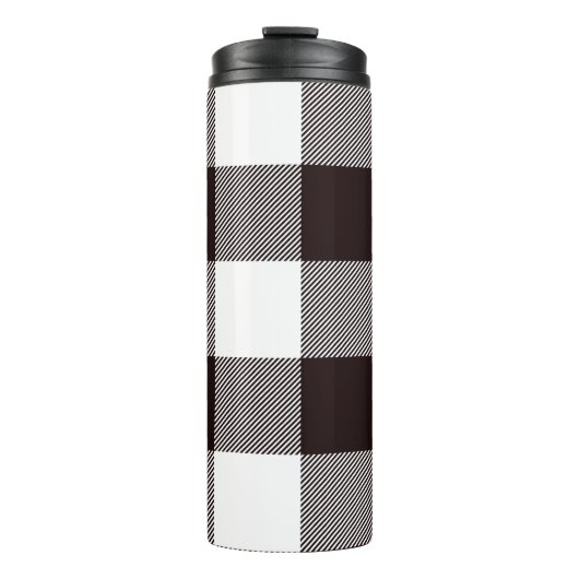 Monogram Rustic Chic Plaid Brown Thermosbeker (Voorkant)