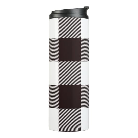 Monogram Rustic Chic Plaid Brown Thermosbeker (Gedraaid links)