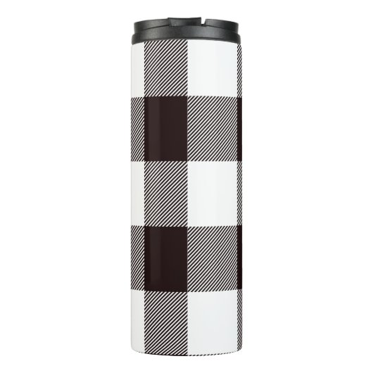 Monogram Rustic Chic Plaid Brown Thermosbeker (Achterkant)
