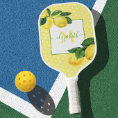 Monogram rustic country lemon waterverf polka dot pickleball paddle